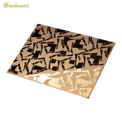 রোজ গোল্ড ASTM Etched 304 স্টেইনলেস মেটাল শীট ফোর ফিট 1.0MM Thk