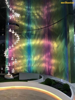 ভালো দাম কাস্টমাইজড লেজার প্যাটার্ন রংধনু স্টেইনলেস স্টীল শীট সজ্জা লবি অনলাইন