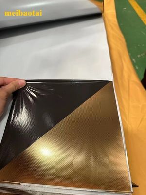 ভালো দাম মডেল সহ গোল্ডেন লিনেন পোলিশ এমবসড স্টেইনলেস স্টীল শীট অনলাইন