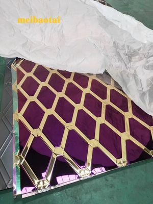 ভালো দাম স্বর্ণ এবং বেগুনি ডায়মন্ড স্টেইনলেস স্টীল রঙিন শীট এসএস 304 201 সজ্জা মন্ত্রিসভা অনলাইন