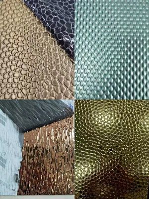 0.85 মিমি পুরু রঙিন আবৃত এমবসড স্টেইনলেস স্টিল শীট ডাবল পিভিসি ফিল্ম দিয়ে সজ্জা ব্যবহারের জন্য