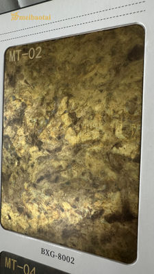 ভালো দাম SS201 304 0.8MM অনুকরণ ব্রাস রঙিন স্টেইনলেস স্টীল শীট প্রসাধন হোটেল প্লেট অনলাইন