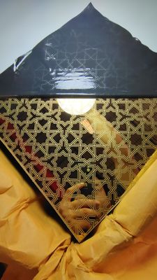 গোল্ড মিরর ফিনিশ খোদাই করা স্টেইনলেস স্টিল শিট ১.০ মিমি পুরুত্ব ১২১৯x২৪৩৮ মিমি ডেকোরেশন প্লেট