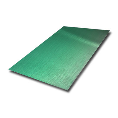 PVD Emerald Color Coated 201 স্টেইনলেস স্টীল হেয়ারলাইন শীট 1219x2438mm সজ্জা অ্যাপ্লিকেশনের জন্য
