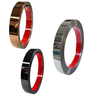 ভালো দাম গোল্ড রোজ গোল্ড মিরর মেটাল স্টেইনলেস স্টীল আঠালো রোল ফ্ল্যাট টেপ অনলাইন