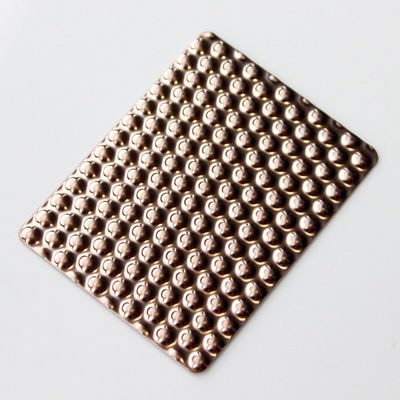 ভালো দাম গোলাপী সোনার স্ট্যাম্প করা স্টেইনলেস স্টিলের শীট মেটাল ডেকোরেটিভ শীট অনলাইন