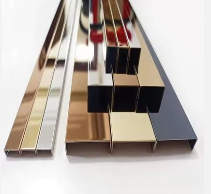 ভালো দাম 8K আয়না স্টেইনলেস স্টীল ইউ প্রোফাইল সজ্জা দেয়াল অনলাইন