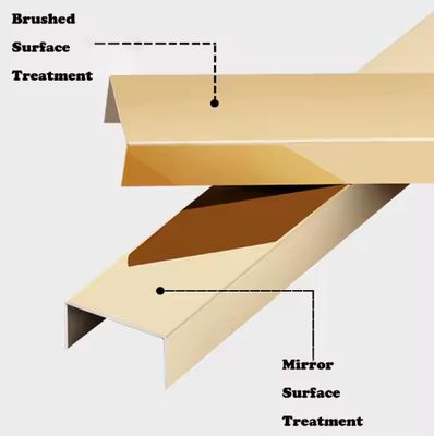 ভালো দাম স্বর্ণের চুলের লাইন / স্বর্ণের আয়না স্টেইনলেস স্টীল ইউ টাইলস ট্রিম সজ্জা প্রোফাইল অনলাইন