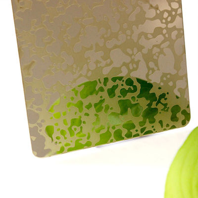 Gold Mirror Etched Design Stainless Steel Sheet Decor Sheet