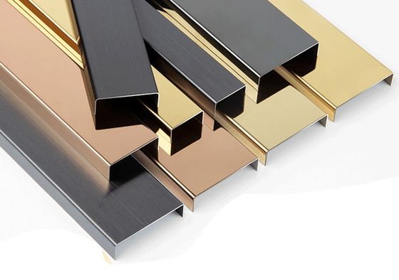 Gold / Rose Gold / Black Mirror Stainless Steel U Profile Decoration Tile Trim