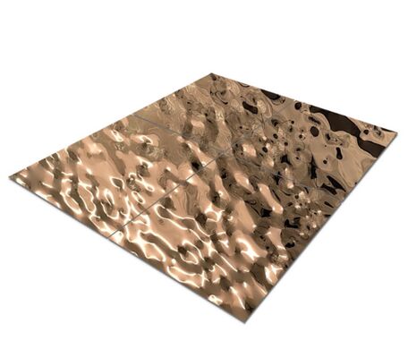 গোলাপী স্বর্ণের আয়না জল ঢেউয়ের শীট সজ্জা দেওয়াল, বেসমেন্ট, হোটেল