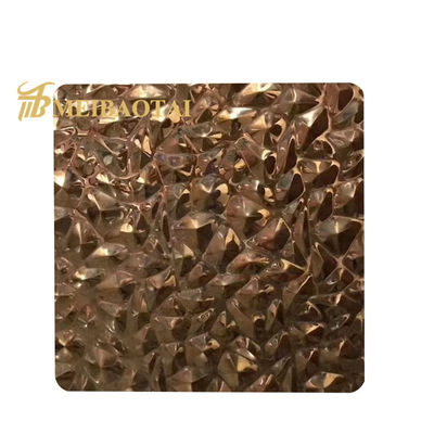JIS স্ট্যান্ডার্ড গোল্ড গোল্ড প্লাটিং 0.65mm বেধ প্রসাধন এসএস প্লেট জন্য এমবসড স্টেইনলেস স্টীল শীট