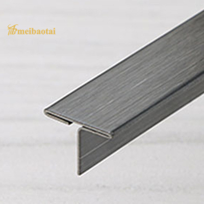 304 Decorative T Slot Stainless Steel Tile Trim Color Hairline Finish