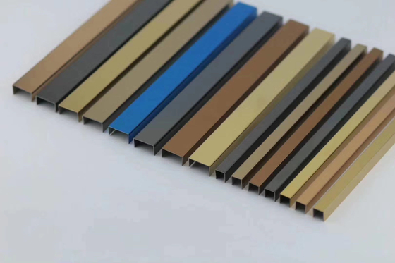 Decorative Stainless Steel Tile Trim 12mm PVD Stainless Steel U Trim