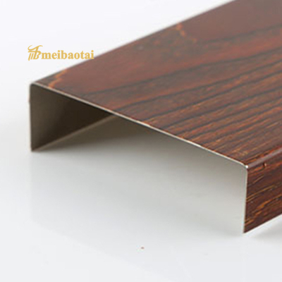 0.55mm Thick Transfer Print Stainless Steel Tile Trim Wooden Pattern For Decorative