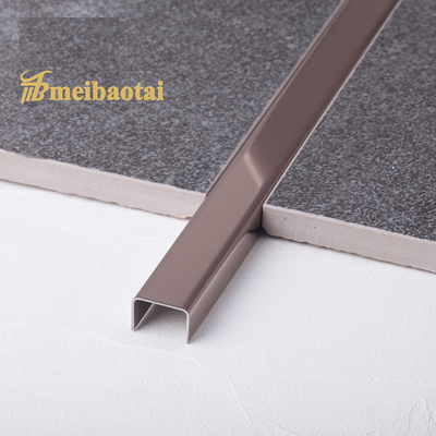 Purple Stainless Steel Square Edge Tile Trim , U15mm Stainless Steel Floor Trim