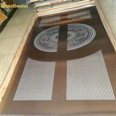 ০.৯৫মিমি পুরুত্ব ৩০৪ স্টেইনলেস স্টিল প্লেট এচড ডিজাইন সহ লিফটের জন্য ১২১৯x২৪৩৮মিমি আকারে
