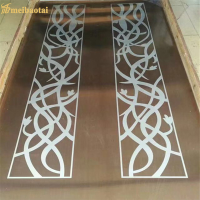 লিফট আলংকারিক জন্য 1500mm প্রস্থ Etched স্টেইনলেস স্টীল শীট