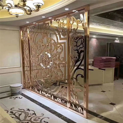 ভালো দাম সিএনসি কাটিং অ্যালুমিনিয়াম 8mm Thickness Rose Gold Room Divider Metal Partition অনলাইন