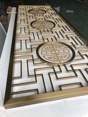 ভালো দাম Ss304 স্টেইনলেস স্টীল রুম বিভাজক গোল্ডেন রঙ চুলের লাইন সজ্জা দেয়াল অনলাইন