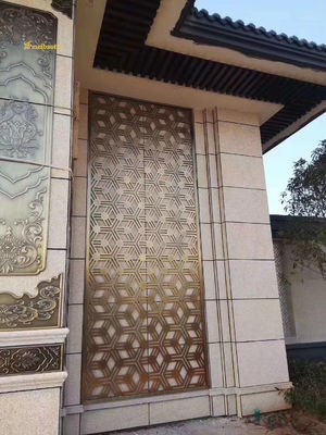 ভালো দাম কাস্টমাইজড ডিজাইন গোল্ড গোল্ড হাইলারিন স্টেইনলেস স্টীল রুম বিভাজক দেওয়াল সজ্জা অনলাইন