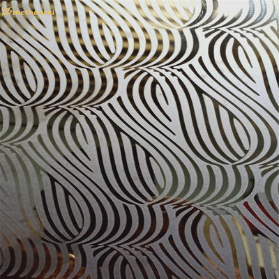 লিফট সজ্জার জন্য ৭০ মাইক্রন পিভিসি ফিল্ম সহ ৪ ফুট গ্রেড ২০১ এচড স্টেইনলেস স্টিল শীট