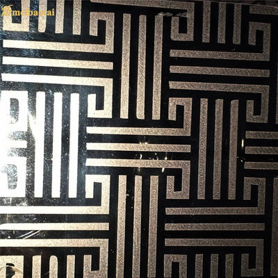 লিফট কেবিন সজ্জার জন্য সিলভার মিরর ফিনিশ গ্রেড ২০১ এচড স্টেইনলেস স্টিল শিট ১২১৯x৩০৪৮মিমি