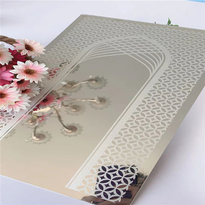 304 গ্রেড মিরর ফিনিস ইট ইস্পাত শীট 1219x2438mm লিফট প্রসাধন জন্য