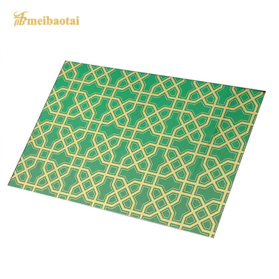 EN Etched স্টেইনলেস স্টীল শীট চার ফুট সবুজ কালো প্রলেপ সজ্জিত শীট