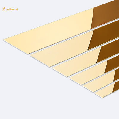0.55 মিমি বেধ এসএস 304 আয়না স্টেইনলেস স্টীল টাইল ট্রিম দেয়াল এবং মেঝে প্রান্ত জন্য সোনার পিভিডি লেপ সঙ্গে
