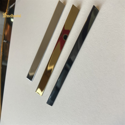 0.7MM Thickness 304 Stainless Steel Tile Trim Black Mirror Finished