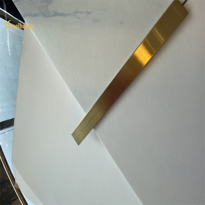 201 304 Decorative Stainless Steel Tile Trim T Shape Gold Hairline Finished