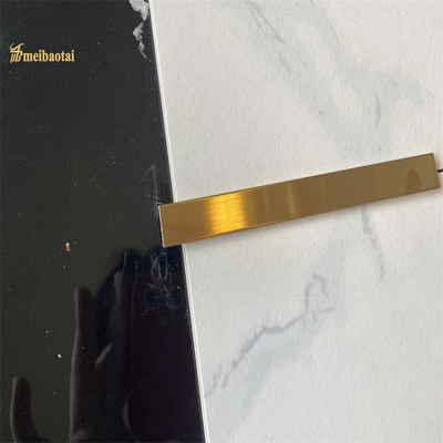 Matt Gold Finished Stainless Steel Tile Trim For Corner Metal Profile GB Standard