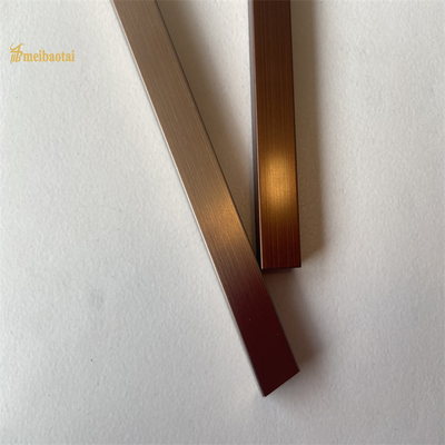 0.6MM Thickness Stainless Steel Tile Trim Copper Sandblast And HL Finished U Shape