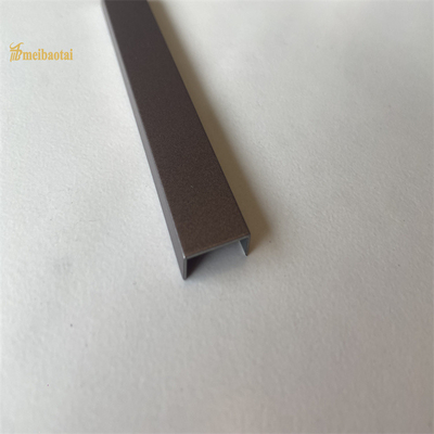 Sandblasted Stainless Steel Tile Trim Metal U Profiles 0.75mm Thickness