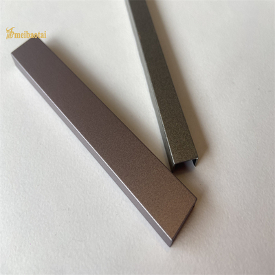 Sandblasted Stainless Steel Tile Trim Metal U Profiles 0.75mm Thickness