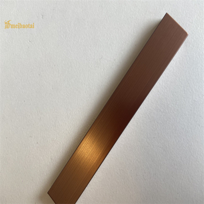 Antique Copper Stainless Steel Tile Trim 20mm Width Hairline Surface